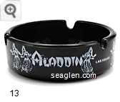 Aladdin, Las Vegas Nevada - White imprint Glass Ashtray