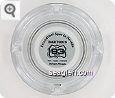 Friendliest Spot In Nevada, Barton's Club 93 Casino, Fun - Food - Fortune, Jackpot, Nevada - Black on white imprint Glass Ashtray