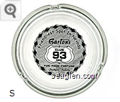 Friendliest Spot In Nevada, Barton's Club 93 Inc, Fun - Food - Fortune, Jackpot, Nevada - Black imprint Glass Ashtray