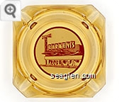 Barney's - Red on white imprint Glass Ashtray