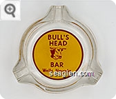 Bull's Head Bar,  Wells, Nevada - Red on yellow imprint Glass Ashtray