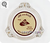 Joe and Ellie, The Big Hat, Reno, Nevada, Cocktails - Dinners, - Red on yellow imprint Glass Ashtray