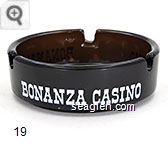 Bonanza Casino, Reno - White imprint Glass Ashtray