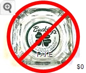 Buckley's; Another presumed 'reproduction' with a decal applied to the bottom of an old ashtray, painted over, and with felt applied to cover up the fakery. (2019) - Green on white decal imprint Glass Ashtray