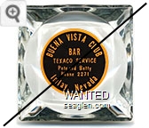 Buena Vista Club Bar, Texaco Service, Pete and Betty, Phone 2271, Imlay, Nevada - Orange on black imprint Glass Ashtray