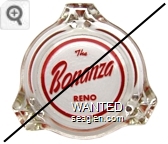 The Bonanza, Reno - Red on white imprint Glass Ashtray