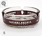 Caesars Palace, Las Vegas - Clear through red imprint Glass Ashtray
