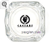 Caesars - Black imprint Glass Ashtray