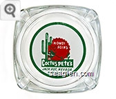 Howdy Folks, Cactus Pete's, Jackpot, Nevada, Highway 93 - Orange and green on white imprint Glass Ashtray