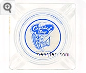 Lake Tahoe, Crystal Bay Club, Dining, Dancing, Gaming, Crystal Bay Nevada - Blue on white imprint Glass Ashtray