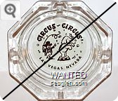 Circus Circus, Las Vegas, Nevada - Brown on white imprint Glass Ashtray