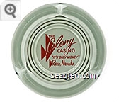 The Colony Casino ''It's Only Money'' Reno, Nevada - Red on white imprint Glass Ashtray