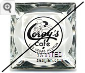 Corey's Cafe, Las Vegas, Nevada - Black on white imprint Glass Ashtray