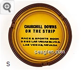 Churchill Downs on the Strip, Race & Sports Book, 3665 Las Vegas Blvd. S., Las Vegas, Nevada - Black imprint Glass Ashtray