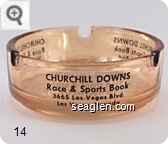 Churchill Downs, Race & Sports Book, 3665 Las Vegas Blvd., Las Vegas, Nevada - Black imprint Glass Ashtray