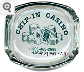 Chip - In Casino, 1-906-466-2686, Harris, MI - Blue imprint Glass Ashtray