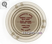 Commercial Hotel, Monte Carlo, World Famous, Elko, Nevada, Ranch Inn Casino, World Famous, Elko, Nevada - Red on white imprint Glass Ashtray