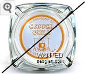 22 Fremont St., Copper Grill, Las Vegas, Nevada - Orange on white imprint Glass Ashtray