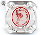 Circle RB Lodge, Reno, Great Big Steaks - Red on white imprint Glass Ashtray