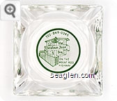 702 - 849 - 0345, The Christmas Tree Inn, On the Mount Rose Highway - Green on white imprint Glass Ashtray
