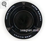 Casino West, Yerington, Nevada - White imprint Glass Ashtray