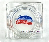 Dubuque Casino Belle - Red and blue on white imprint Glass Ashtray