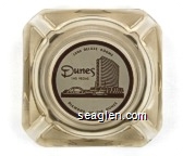 1000 Deluxe Rooms, Dunes Las Vegas, Diamond of the Dunes - Brown on white imprint Glass Ashtray