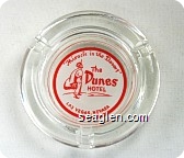 ''Miracle in the Desert'', The Dunes Hotel, Las Vegas, Nevada - Red on white imprint Glass Ashtray