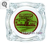 El Capitan Restaurant, Restaurant El Capitan, Hawthorne, Nevada - Red on green imprint Glass Ashtray