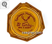 Sportsmans Headquarters, El Cortez Hotel & Casino, Downtown Las Vegas - Red on white imprint Glass Ashtray