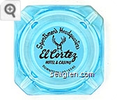Sportsmen's Headquarters, El Cortez Hotel & Casino, Downtown Las Vegas - Red on white imprint Glass Ashtray