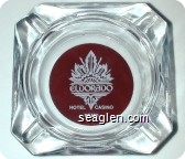 Eldorado, Hotel Casino, Reno - White on maroon imprint Glass Ashtray