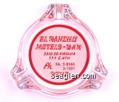 El Rancho Motels - Bar, 3310 So. Virginia, 777 E. 4th, Ph. FA. 2-8565, 3-1031, Reno - Red on white imprint Glass Ashtray