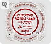 El Rancho Motels - Bar, 3310 So. Virginia, 777 E. 4th, Ph. FA. 2-8565, 3-1031, Reno - Red imprint Glass Ashtray