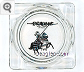 Excalibur, Hotel / Casino, Las Vegas - Black, blue and pink imprint Glass Ashtray