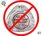Felix's Bank Club & Restaurant, Cocktails, Dining - Gaming, Lovelock, Nevada - Red imprint Glass Ashtray