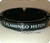 Flamingo Hilton - White imprint Glass Ashtray