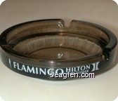 Flamingo Hilton and Tower - White imprint Glass Ashtray