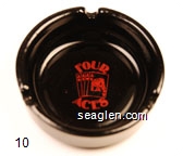Four Aces - Red imprint Glass Ashtray