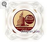 Hotel Fremont and Casino, Downtown Las Vegas, Nevada - Brown on yellow imprint Glass Ashtray