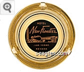 Hotel New Frontier, Las Vegas, Nevada - Pink on black imprint Glass Ashtray