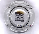 Grand Casino, Avoyelles Louisiana - Black and gold imprint Glass Ashtray
