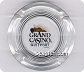 Grand Casino, Gulfport, Mississippi - Black and yellow imprint Glass Ashtray