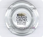 Grand Casino, Mille Lacs, Hinckley, Minnesota - Black and yellow imprint Glass Ashtray