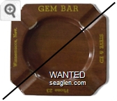 Gem Bar, Steve & Ed, Phone 23, Winnemucca, Nev. - Yellow imprint Metal Ashtray