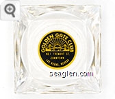 Golden Gate Club, No. 1 Fremont St. Downtown, Las Vegas, Nevada - Yellow on blue imprint Glass Ashtray