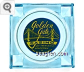 Golden Gate Casino, No. 1 Fremont St., Downtown Las Vegas, Nevada - Yellow on blue imprint Glass Ashtray
