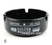 Downtown - Las Vegas, Golden Nugget, Gambling Hall - Saloon - White imprint Glass Ashtray