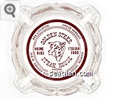 Rex Littleton, Chuck Hensley, Golden Steer Steak House, Prime Ribs, Italian Food, Phone 384-4470, 308 W. Sahara Ave., Las Vegas, Nevada - Red imprint Glass Ashtray