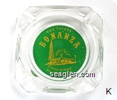 Gus Thiros' Bonanza, ''Strike-It-Rich'' North Las Vegas - Yellow on green imprint Glass Ashtray